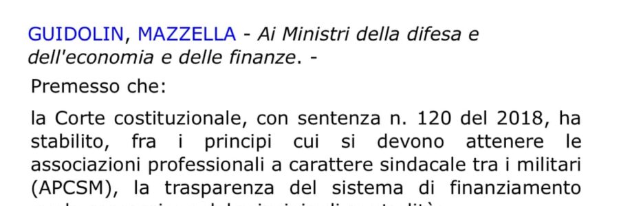 S.U.M.: PUBBLICHIAMO UNA INTERROGAZIONE PARLAMENTARE DEI SENATORI GUIDOLIN E MAZZELLA, VOLTA A FARE CHIAREZZA SU ALCUNI ASPETTI DELLE COSTITUITE APCSM. IL S.U.M., NEL PIENO RISPETTO DEL PRINCIPIO DELLA TRASPARENZA AMMINISTRATIVA E’ PRONTO IN QUALSIASI MOMENTO A MOSTRARE I PROPRI BILANCI CHE SONO PUBBLICI. CIOÈ’ A DISPOSIZIONE DI TUTTI.