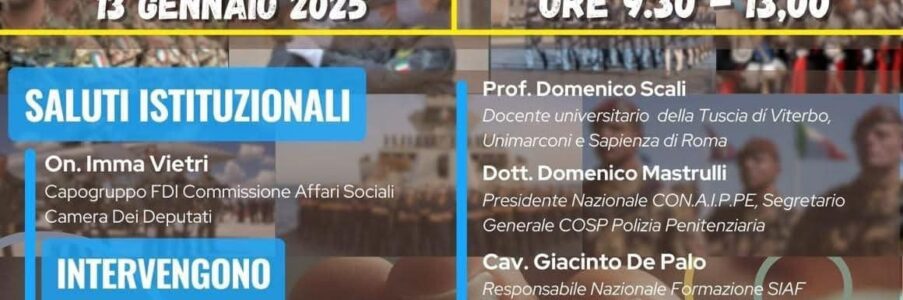 S.U.M.: IL SINDACATO UNICO DEI MILITARI PARTECIPA ATTIVAMENTE AL SEMINARIO FORMATIVO “LA FORZA DELLE EMOZIONI:PERCORSI PSICOLOGICI E UMANI NELLE PROFESSIONI IN UNIFORME”