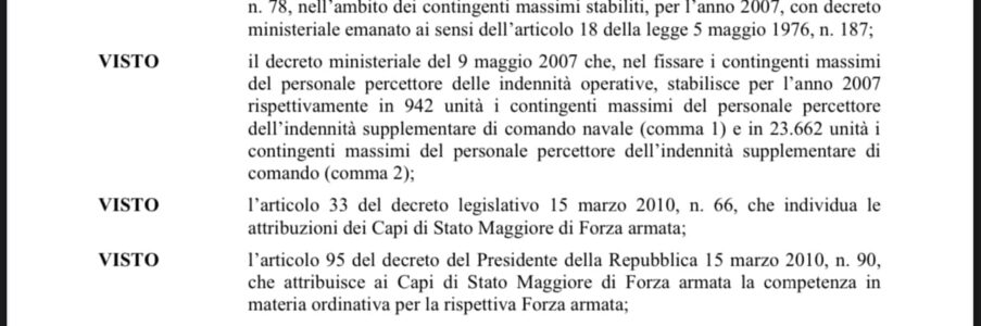 S.U.M.: ABBIAMO RICEVUTO DALLO STATO MAGGIORE DELL’ESERCITO (CHE RINGRAZIAMO) LA DETERMINAZIONE DEL CAPO DI STATO MAGGIORE DELLA DIFESA CHE INDIVIDUA, PER L’ANNO 2024 GLI INCARICHI DESTINATARI DELL’INDENNITA’ SUPPLEMENTARE DI COMANDO. NON SONO STATI INSERITI CHI NE AVREBBE PIENO TITOLO GRADUATI E SERGENTI COMANDANTI DI SQUADRA.